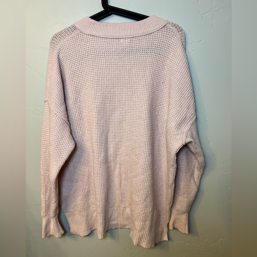 Aerie Women’s Oversized Boyfriend Sweater Super Soft Light Pink - XS - Picture 3 of 3